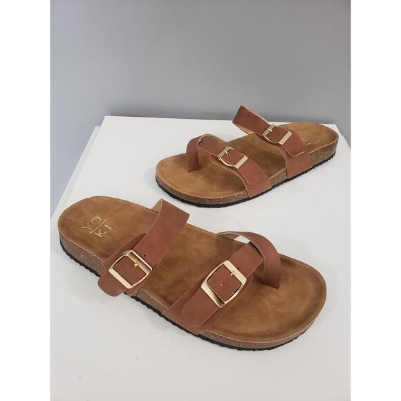 NEW Size 10 YOKI Womens Cork Sandal Slip On Strappy Open Toe Beach Walking Slid - Picture 1 of 6